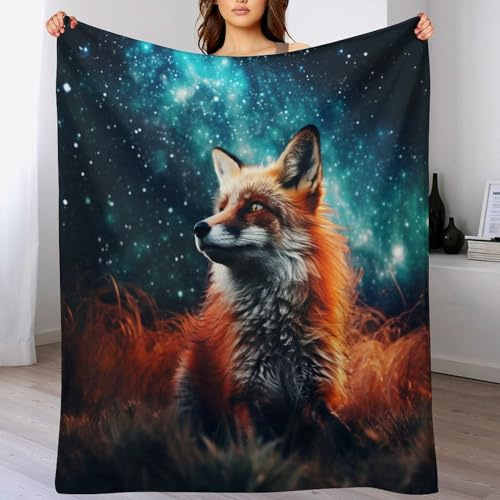 AAPZY Fuchs Kuscheldecke Flauschige Decke Decke Vier Jahreszeiten Wohndecke Dicke Sofadecke Couchdecke Weiche Fleecedecke Flannel Sofaüberwurf Tagesdecke Für Bett/Sofa （140×180cm）