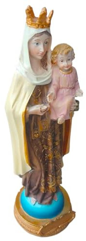 Virgin Mary Statue, Resin Virgin Mary, Baby Jesus Sculpture, Religious Resin Statue, Mother of God Statue, Elegant Florentine Design Catholic Devotional Piece for Home Church Altar Decor