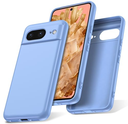 Watana for Google pixel 8 5G Case,Silicone Phone Case,Light Blue | Soft-Touch,Shockproof,DustProof,Antiskid Full Body Armour Phone Cover with Microfiber Lining for pixel 8