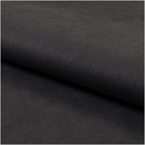 Fabreco NUBUK Polsterstoff Meterware 148 cm breit, 100% Polyester, Gewicht 300 g/lfm, Microfaser, Velourleder ideal als oder Möbelstoff für Sofakissen, Polsterbezüge - Dunkelgrau