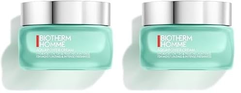 Biotherm Homme Aquapower 72H Gesichtscreme, angereichert mit Life Plankton, erfrischende Gesichtspflege für Männer, für eine tiefenwirksame Feuchtigkeitspflege, 50 ml (Packung mit 2)