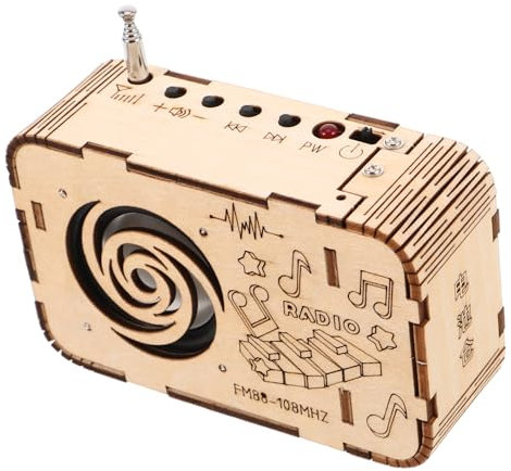Hemobllo DIY Radio Assembly Kit Educational Physics Learning for Teens Hands Stem Science Experiment Wooden Radio Model for Young Engineers