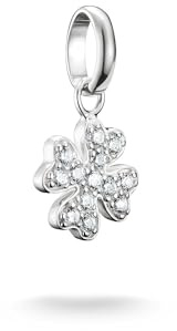 THOMAS SABO Lucky Clover with Stones Connect Silver Charm Pendant Recycled 925 Silver