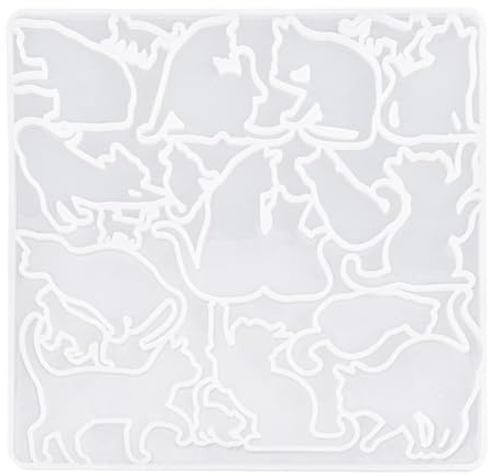 Ideen mit Herz Silikonform | Katzen 2 | Für 19 Figuren in verschiedenen Größen und Designs | für Epoxidharz, UV-Resin-Lack oder Gips | Formen gießen | lebensmittelecht