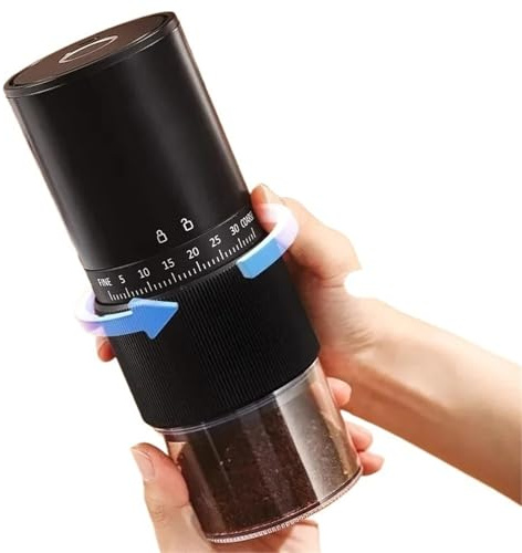 BANGHA Cafetera Portatil,Cafetera Portátil 3 en 1 Molinillo de café eléctrico automático, pequeño y portátil, for cocina hogar(Electric black)