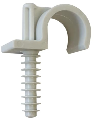 Collier de fixation simple pour tube ou gaine Ø25 mm, lot de 15 | Fixez rapidement vos tubes grâce à ce lot de colliers de fixation livré avec vis et cheville.