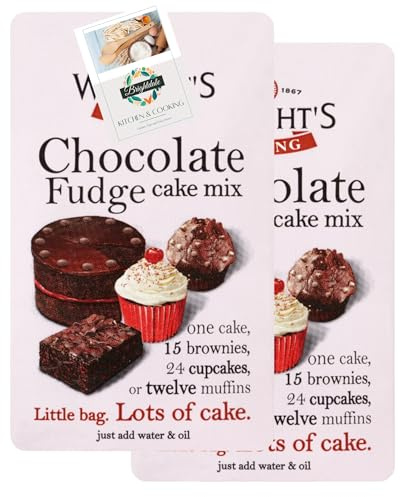 Cake Mix Bundle with Wrights Chocolate Fudge Cake Mix Bundle 500g 2 Pack + Brightdale Kitchen Booklet