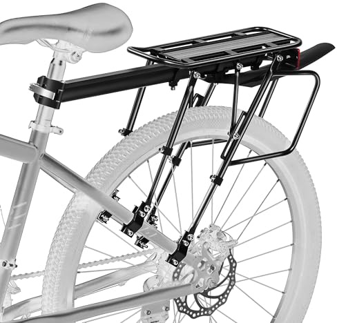 YONTUO Fahrrad Gepäckträger Set [24-29 Zoll ]- 100KG Tragfähigkeit Fahrrad Gepäckträger Hinten mit Schutzblech und großem Reflektor, Schnellverschluss Fahrradträger für Mountainbike & Rennrad