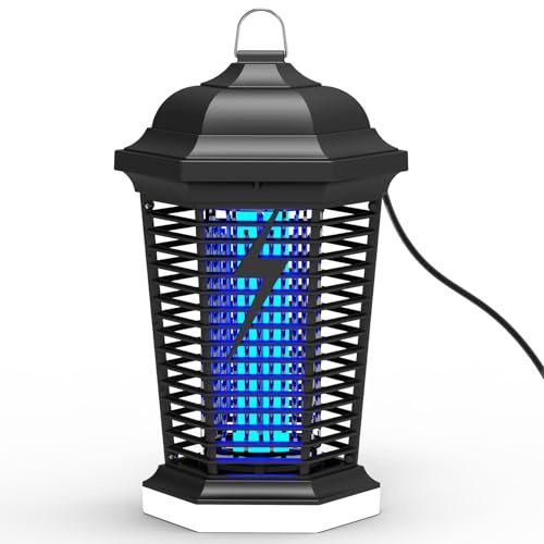 WUEAOA Lámpara antimosquitos con iluminación LED, 4000V 18W UV Mata Mosquitos electrico, No tóxico e Inodoro, Resistente IPX4, Atrapa eficazmente Mosquitos, Moscas y Polilla