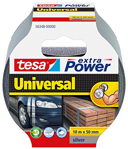 tesa extra Power Universal Gewebeband - Gewebeverstärktes Ductape zum Reparieren, Befestigen, Bündeln, Verstärken oder Abdichten - Grau - 10 m x 50 mm