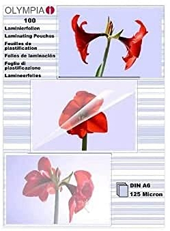 OLYMPIA Laminierfolie 100 X DIN A6 125 Mikron