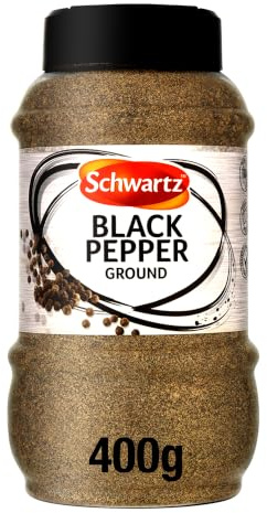 Schwartz for Chef Ground Black Pepper, 400g | Delivers consistent heat and pungent aroma for professional kitchens, optimized for high-volume back-of-house seasoning.