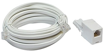 10 m ADSL Modem Lead (US to US Plugs) with UK to US Adaptor