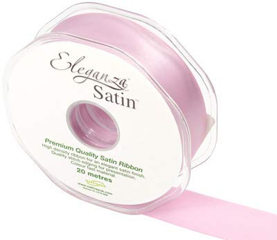 ELEGANZA Double Faced Satin 25mm x 20m Fashion Pink No.22, 25 mm x 20 m