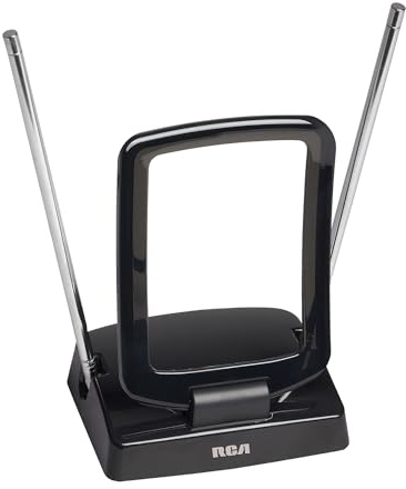 RCA ANT310Z Amplified Indoor FM and TV Antenna in Black