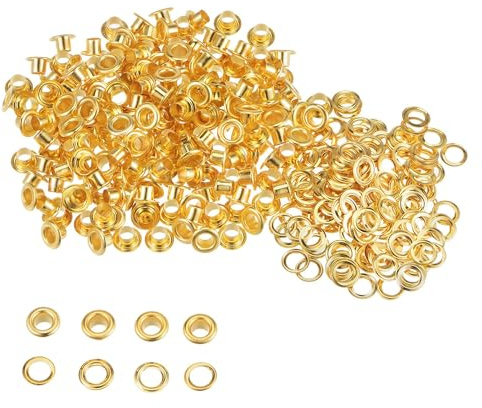 4mm Ösen und Scheiben in Gold - Rostfrei Ösen für Bekleidung, Planen, Scrapbooking und Leder Basteln Trimming Shop