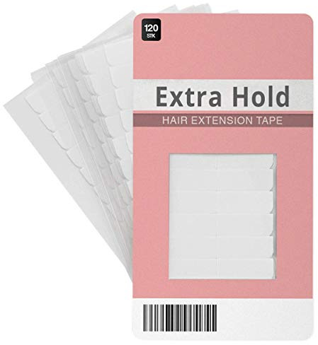 Tape Extensions Klebeband Ersatztapes Streifen 120 Streifen - Doppelseitig transparent für Tape in Tape On Extensions - 1 cm breit Hohe Klebedauer - ULTRA STARK - Haarverlängerung Zweithaar Perücken