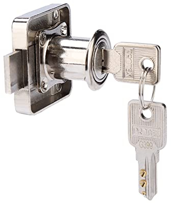 Cerradura de seguridad para muebles de gabinete, cajón, armario, cerradura de leva de un solo punto con llaves para gabinete de exhibición, cajón, oficina del hogar (138-22)