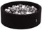 KiddyMoon Piscine À Balles pour Bébé Rond 90X30cm/200 Balles 7Cm Fosses À Boules Jouet Enfant, Noir: Blanc/Gris/Argenté