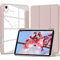 VAGHVEO Coque pour iPad A17 Pro Modèle 2024 Mini 7ème Génération/iPad Mini 6 8,3 Pouces Modèle 2021 avec Porte-Stylet, Étui Cuir PU Léger, Housse de Protection Antichoc avec Dos Transparent, Rose