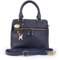 Catwalk Collection Handbags - Damen Leder Umhängetasche - Handtasche Mittelgroß - Henkeltasche mit Abnehmbarem Schultergurt - VICKY - Blau