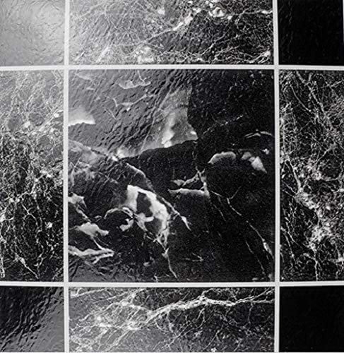 8 Self Stick Vinyl Black Marble Square Gloss Finish Style Floor Tiles