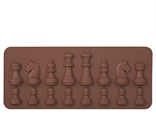 Moldes de silicona para chocolate, molde para chocolate con forma de ajedrez, moldes para derretir cera para bricolaje, decoración de tartas para hornear para fiestas de cumpleaños, bodas