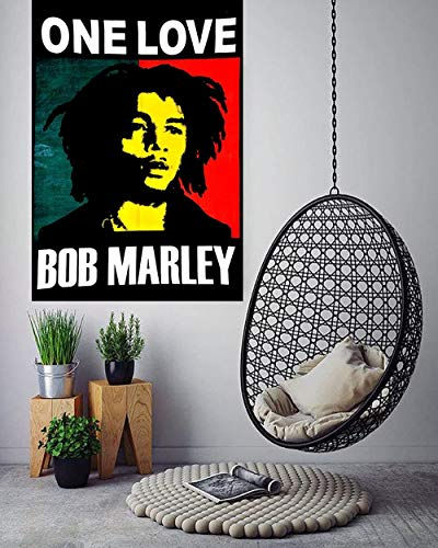 Schöne böhmische Wohnheim Dekor Hippie kleine Boho Tapisserie Poster Größe Psychedelic Reggae Wandteppiche Wandkunst hängende Baumwolle Zigeuner Poster-Bob Marley Lachen_76 x 101 cm