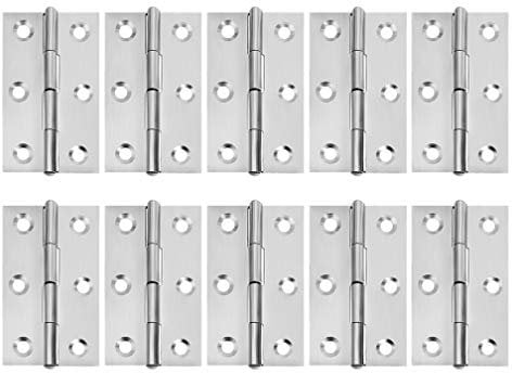 Stainless Steel Cabinet Gate Closet Door Hinge Furniture Hardware Folding Butt Hinge Long 55x33MM,10-Pack