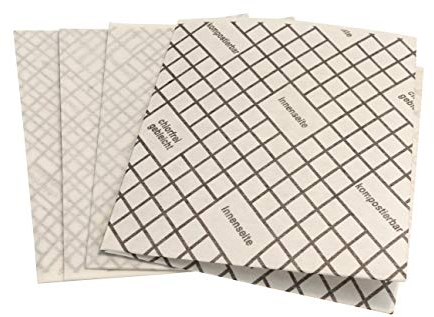 4 Stück Dunstfilter, Flachfilter, Fettfilter 57 x 47 cm, kompostierbarer Flachvlies, individuell zuschneidbar,