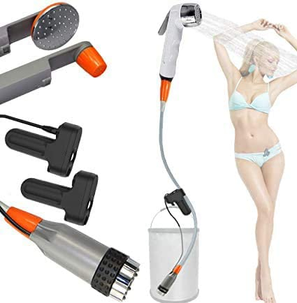 Portable Shower for Camping – IPX8 Waterproof Outdoor Shower Kit with Rechargeable Pump & LED Light, Perfect for Camping, Hiking & Pet Washing