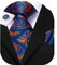Dubulle Herren-Krawatten-Set, solide Paisleymuster, Krawatte für Herren, Einstecktuch, Manschettenknöpfe, formelle Seide, dunkelblau, Mittel