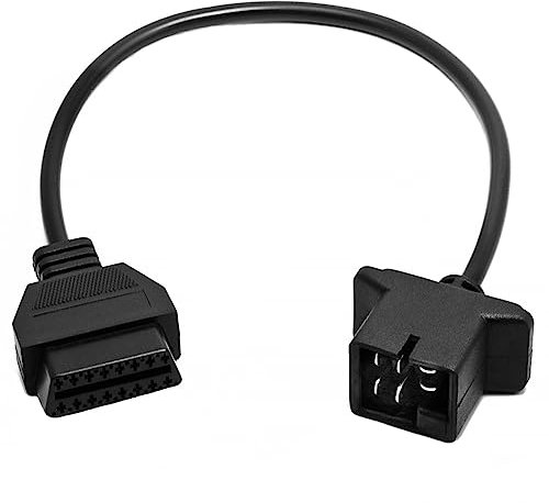 Goliton 6 Pin OBD1 auf 16 Pin OBD2 Diagnosescanner Konverter Adapterkabel Kompatibel für Jeep/Dodge/Chrysler