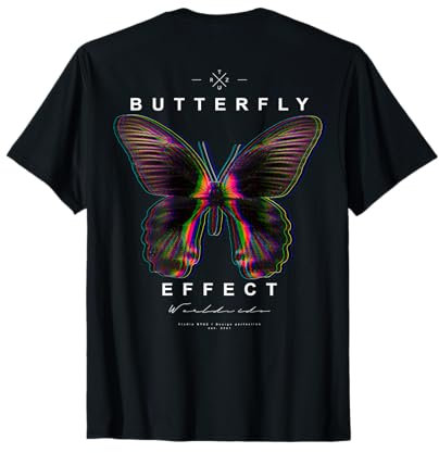 Backprint Streetwear Hip Hop Vintage Butterfly Schmetterling T-Shirt