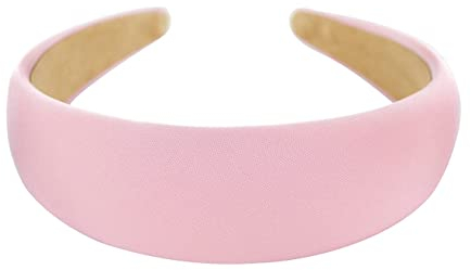 axy Breiter Haarreif mit Stoff gepolstertes Candy Colours - Wunderschön Stirnband Haarschmuck Haarreifen HRK2A (01 Rosa)
