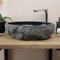 Marmor Waschbecken 50 cm oval in schwarz von WOHNFREUDEN - Mit Unikat Auswahl