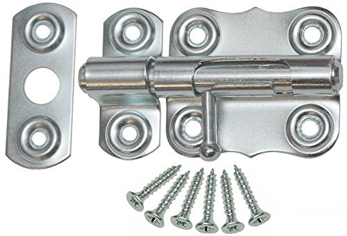Bolzenriegel Türriegel Schlossriegel Möbelriegel Schubriegel (2, 60 mm Silber Verzinkt)