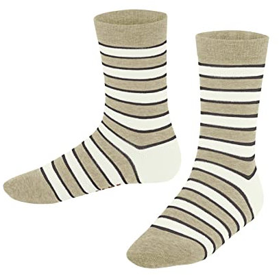 FALKE Unisex Kinder Socken Simple Stripes K So Baumwolle gemustert 1 Paar, Beige Sand Melange 4650, 31-34