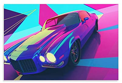 Muscle Car Poster 80er Jahre Chevrolet Camaro Leinwandbild Kunstdruck Moderne Familie Schlafzimmer Dekor Poster 60 x 90 cm