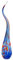 CRISTALICA Gartenskulptur Glasflamme 65 cm Gartendeko Fackel mundgeblasen blau