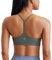 CRZ YOGA Damen Butterluxe Racerback Sport BH Gepolstert Ohne Bügel Y-Rücken Yoga Bra Sommer Atmungsaktiv Spaghetti Top Grauer Salbei XL