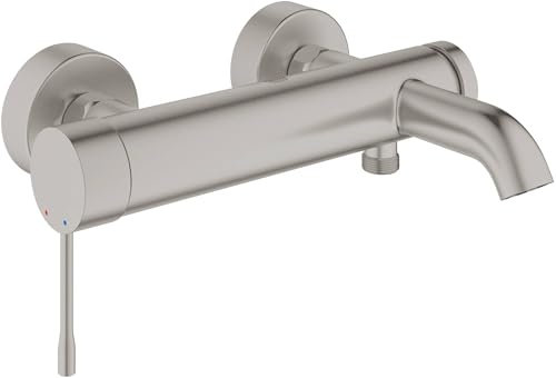 Grohe Wannen-Einhebelmischer Essence 1/2, Wandmontage, supersteel