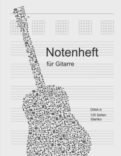 Gitarren Tabulatur Block DIN-A 4 - 140 Seiten: Tabulatoren für Gitarristen | Noten, Accorde und Melodien in TAB notieren | Eigenes Inhaltsverzeichnis | Gitarre Zubehör | 140 Seiten