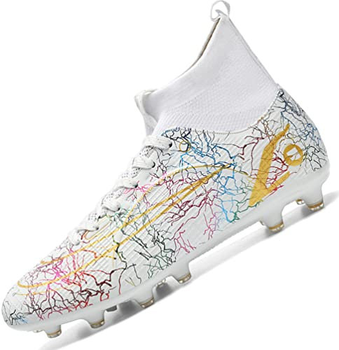 WOWEI Fußballschuhe Herren Fußballschuhe Professionelle High Top Spike Cleats Junge Kinder Fußballspiel Schuhe Outdoor Sport Trainingsschuhe Fussballschuhe Sportschuhe (11 RT, 46EU)