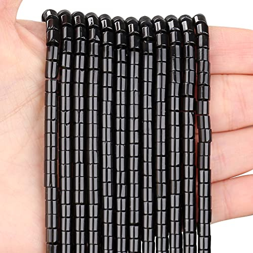 Natural Black Obsidian Spacer Beads, Loose Semi Precious Flat Round Gemstone Heishi Disc Stone Beads for Beading Jewelry Making 4mm*4mm 38cm