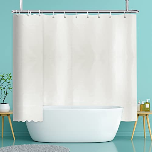 YISURE Rideau de douche 240 x 200 textile lavable, rideau de douche crème avec œillets métalliques tissu pour baignoire, largeur 240 x hauteur 200 cm