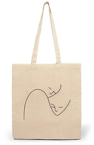 CLAMATO Tote bag tela in Cotone 100 % (38 × 42 cm) - Shopper in tessuto - Borse shopping - Canvas 130 g/m2 (Due visi)