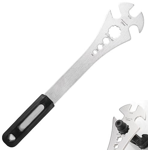Duogalia 4 in 1 Bike Pedal Wrench, Multifunctional 15mm 9/16 inches Bicycle Pedal Removal Tool and 6-8-10mm Hexagon Hole for Efficient Repair of Road and Mountain Bikes