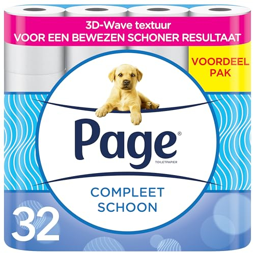 Page® Toilettenpapier - Komplett Sauberes Toilettenpapier - 32 Rollen, Toilettenpapier mit einer einzigartigen 3D Wave™ Textur