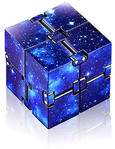 Skylety Würfel Mini Blöcke Würfel Schreibtisch Spielzeug Sensorisch Stressabbau Spielzubehör für ADHS Austism Jugendliche Erwachsene (Blau Galaxien Raum)